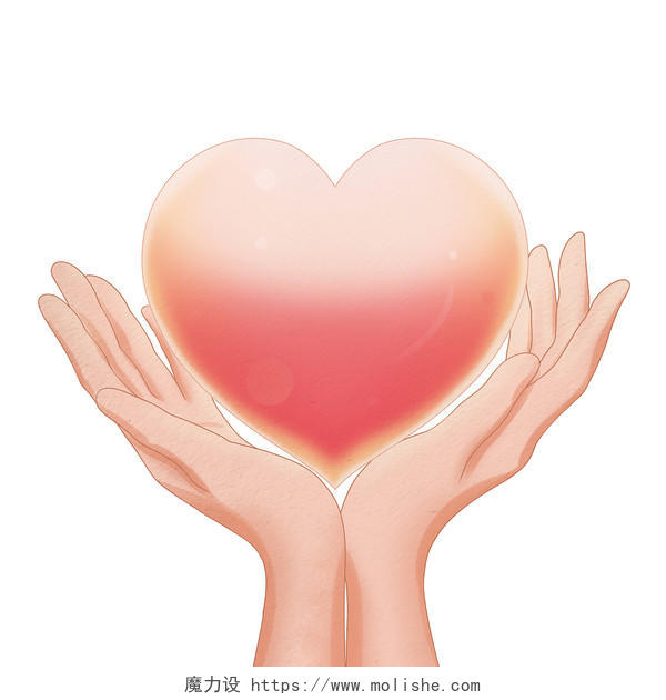 手绘卡通水彩爱心双手托起护士关爱元素世界红十字日